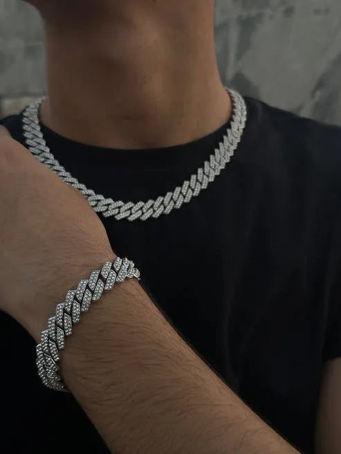 Karan Aujla's Crystal Necklace and bracelet-Unisex