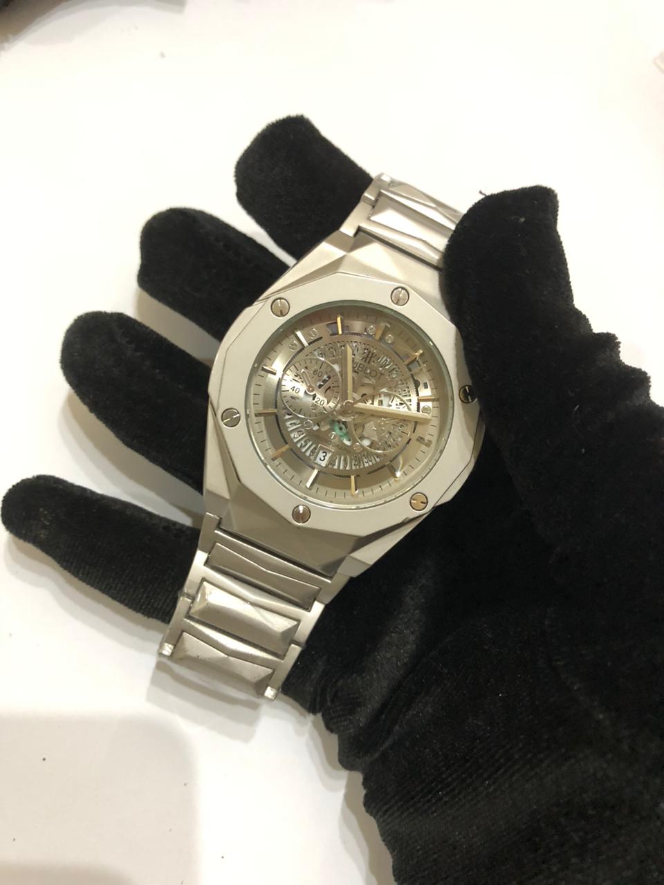 Luxury Skeleton Stainless Steel Men’s Watch Hublot