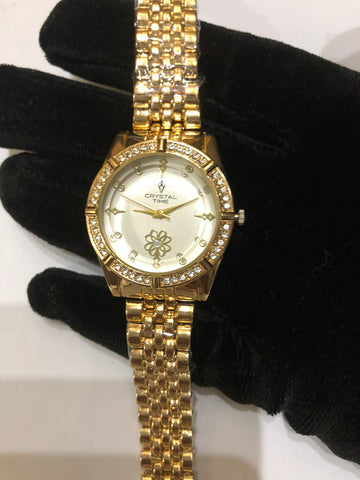 Luxury Gold and black  -Tone Stainless Steel Wrist Watch – Crystal Time, Water Resistant, Classic Design